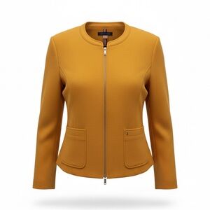 Tommy Hilfiger Zippered Jacket Blazer Mustard Yellow